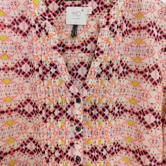 Anthro HD in Paris Kaveri Pintuck Henley Top Sz 8 - Picture 5 of 8